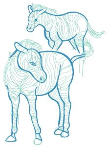 Zebra sketch embroidery design