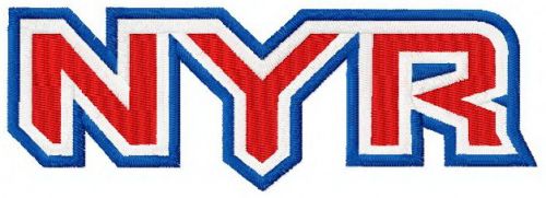 New York Rangers wordmark logo machine embroidery design