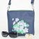 Embroidered leather bag with forget me not flower design