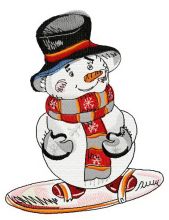 Snow snowboarder 2 embroidery design