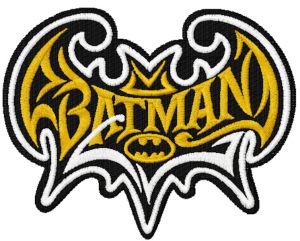Batman modern logo embroidery design