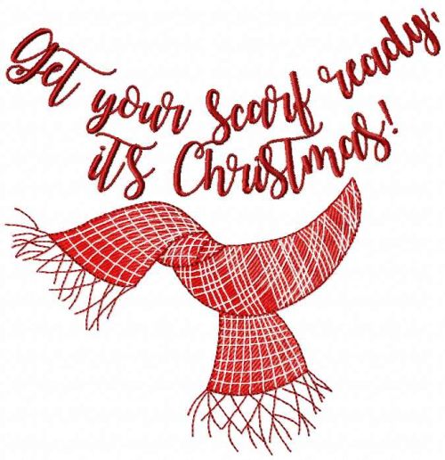 Get your scarf ready it's Christmas free embroidery design