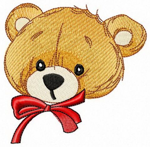  Surprised teddy bear's muzzle machine embroidery design