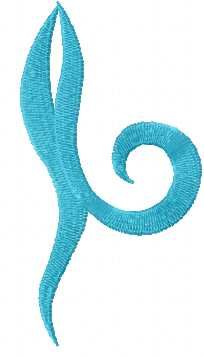 Blue swirl decoration free embroidery design