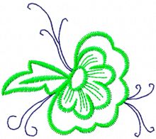 Flowers applique embroidery design