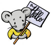 Mouse with nameplate 2 embroidery design