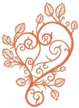 Spring heart embroidery design