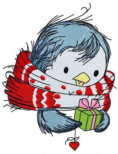 Penguin's Christmas time 8 machine embroidery design