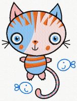 Alien cat embroidery design