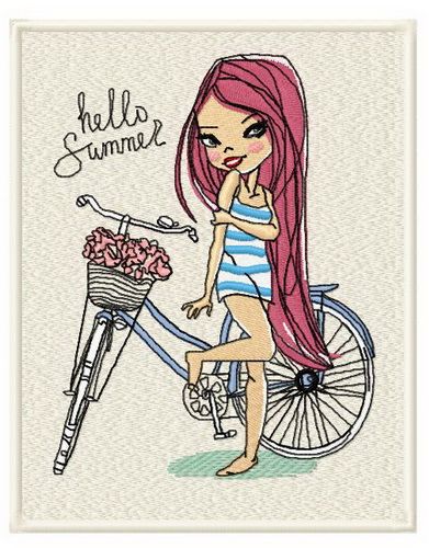 Hello summer machine embroidery design