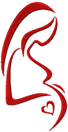 Pregnant symbol free embroidery design 2