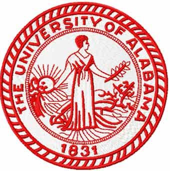 University Alabama logo machine embroidery design