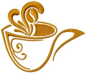 Coffee cup 11 embroidery design