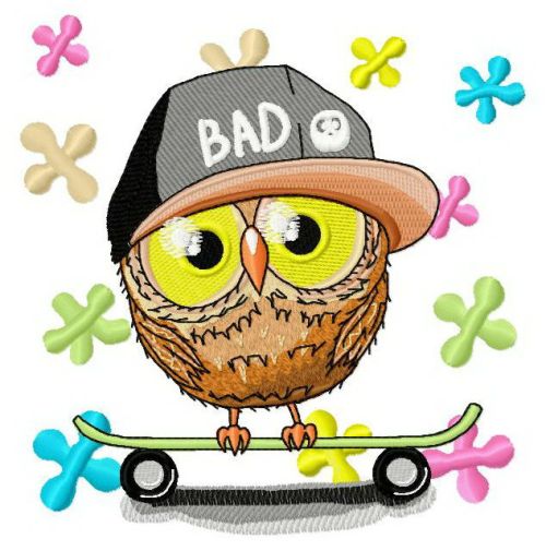 Bad owl machine embroidery design