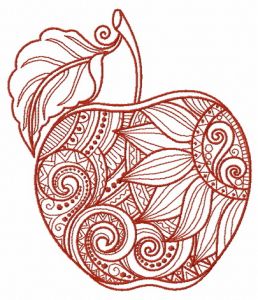 Mosaic apple 2 embroidery design
