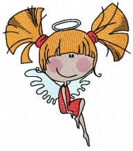 Angel girl for pocket embroidery design