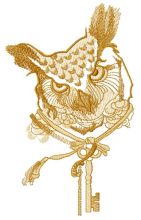 Owl key keeper sketch embroidery design