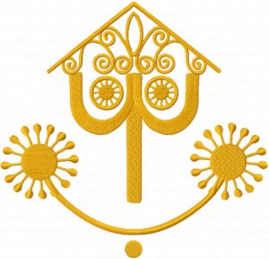 Small World Clock Face embroidery design