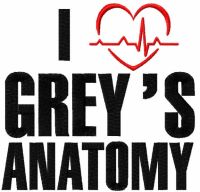 I love greys anatomy embroidery design