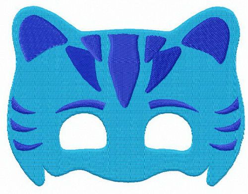 Catboy mask machine embroidery design