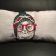 cushion with cat winter hat glasses embroidery design