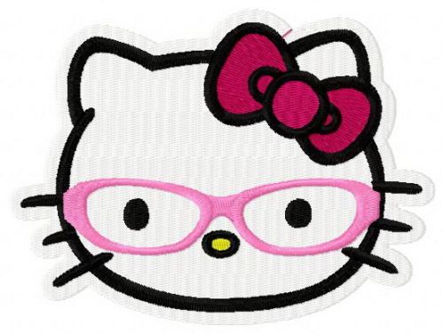 Hello Kitty world through glasses machibe embroidery design
