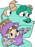 Boo and Sulley 2 embroidery design