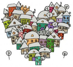 Heart of the city embroidery design