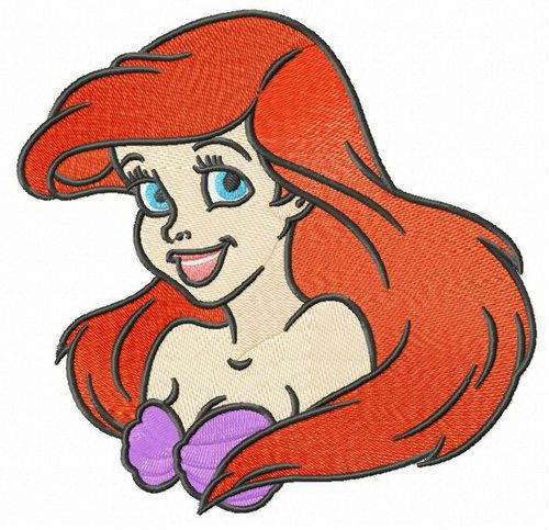 Young Ariel machine embroidery design