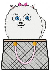 Gidget in hand bag embroidery design