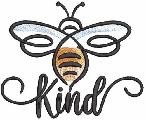 Be kind embroidery design
