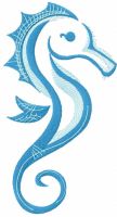Desenho de bordado grátis de cavalo marinho azul