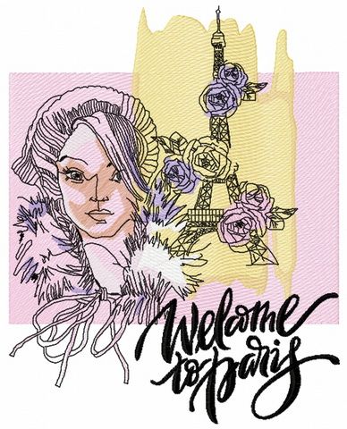 Welcome to Paris machine embroidery design