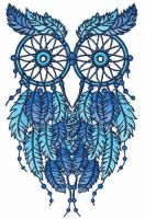 Owl dreamcatcher embroidery design