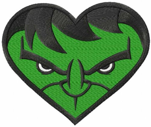 Hulk heart embroidery design