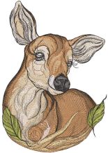 Fawn and snail embroidery design