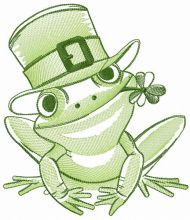 Frog celebrates St. Patrick's Day embroidery design