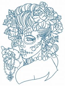 Fancy girl embroidery design