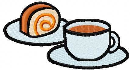 Tea time free embroidery design