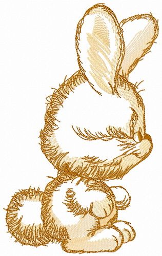 Bunny sketch machine embroidery design