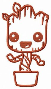 Groot just born embroidery design