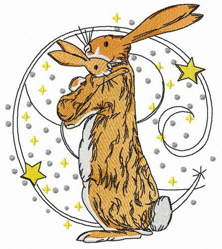 I love you bunny machine embroidery design