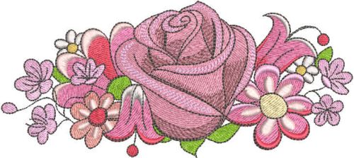 Summer bouquet embroidery design