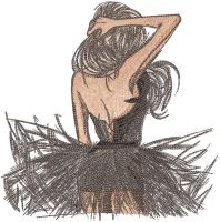Mysterious dancer embroidery design