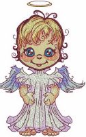 Cute angel embroidery design