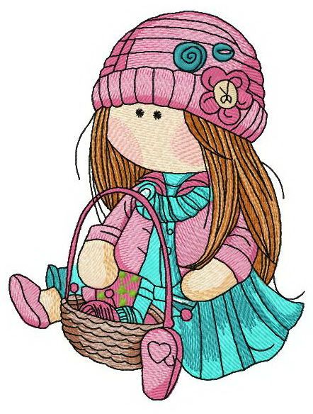 Doll knitting machine embroidery design