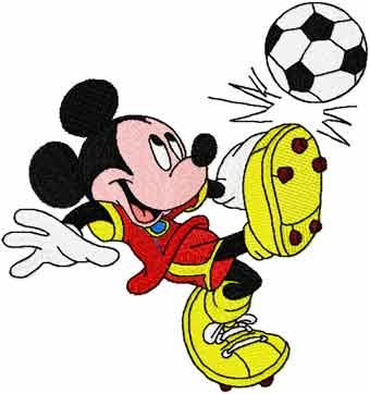 Mickey like soccer machine embroidery design