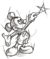 Mickey draws a star embroidery design
