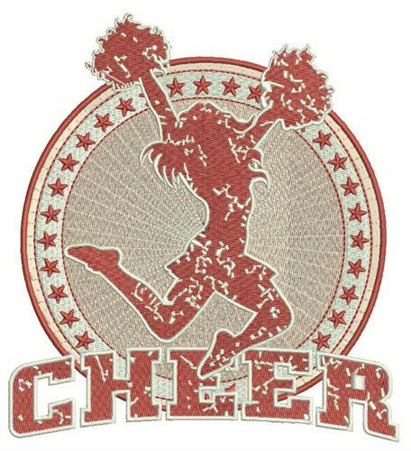 Cheer machine embroidery design