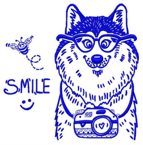Wolf the photographer 2 machine embroidery design